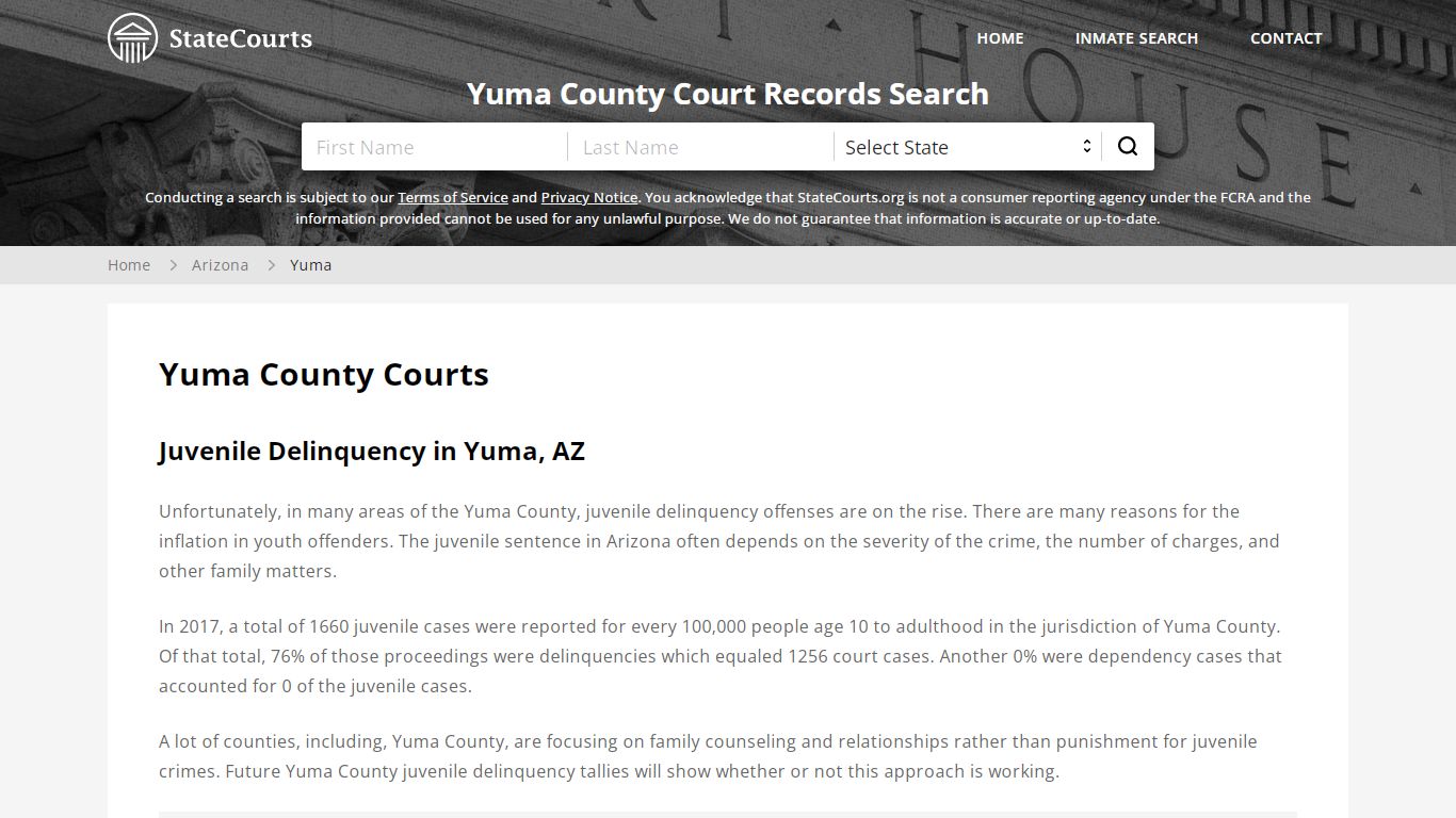 Yuma County, AZ Courts - Records & Cases - StateCourts